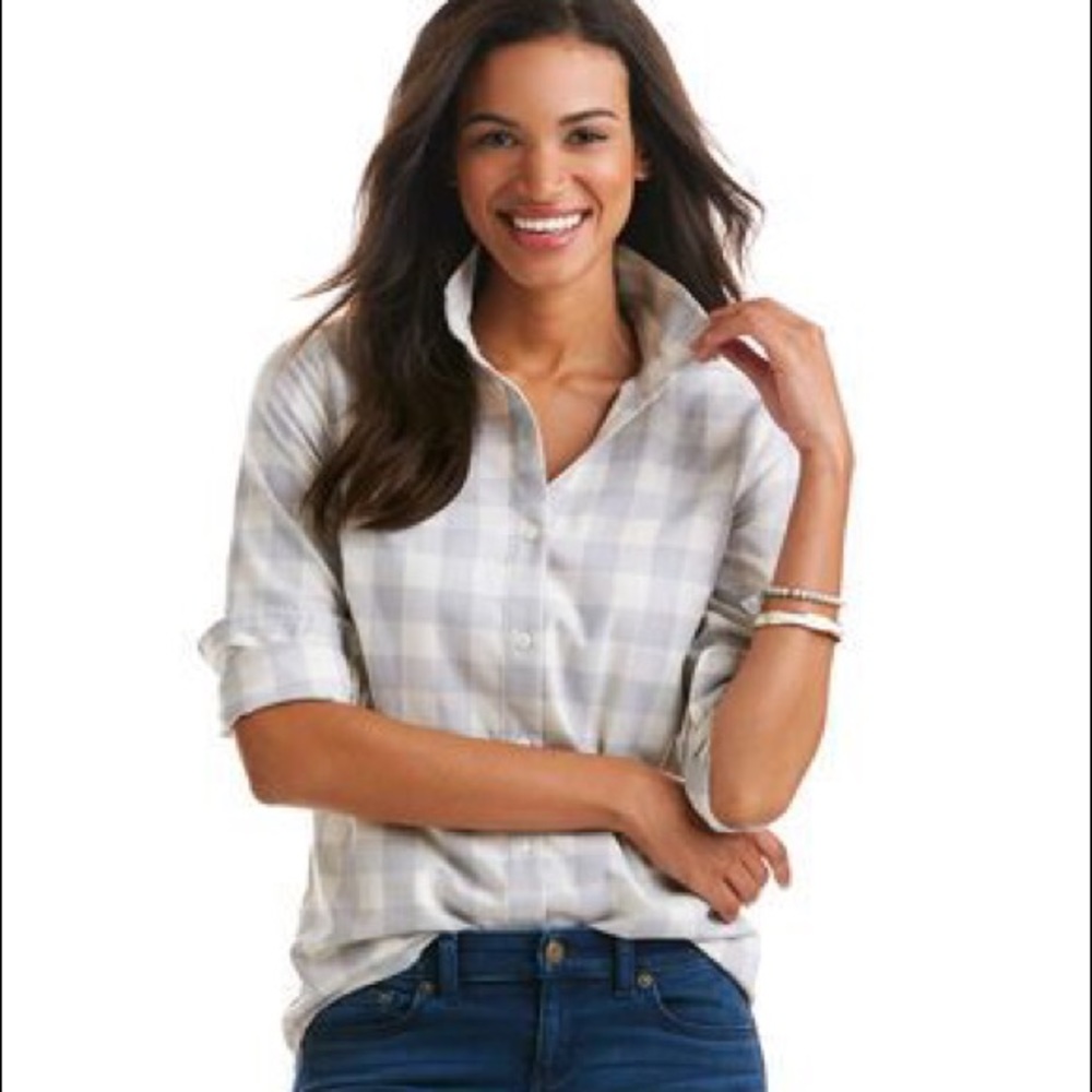 Vineyard Vines Gray/White Gingham Button Down
